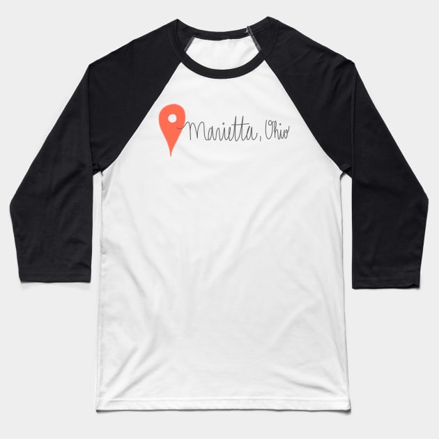 Marietta Location Pin Baseball T-Shirt by AlishaMSchil